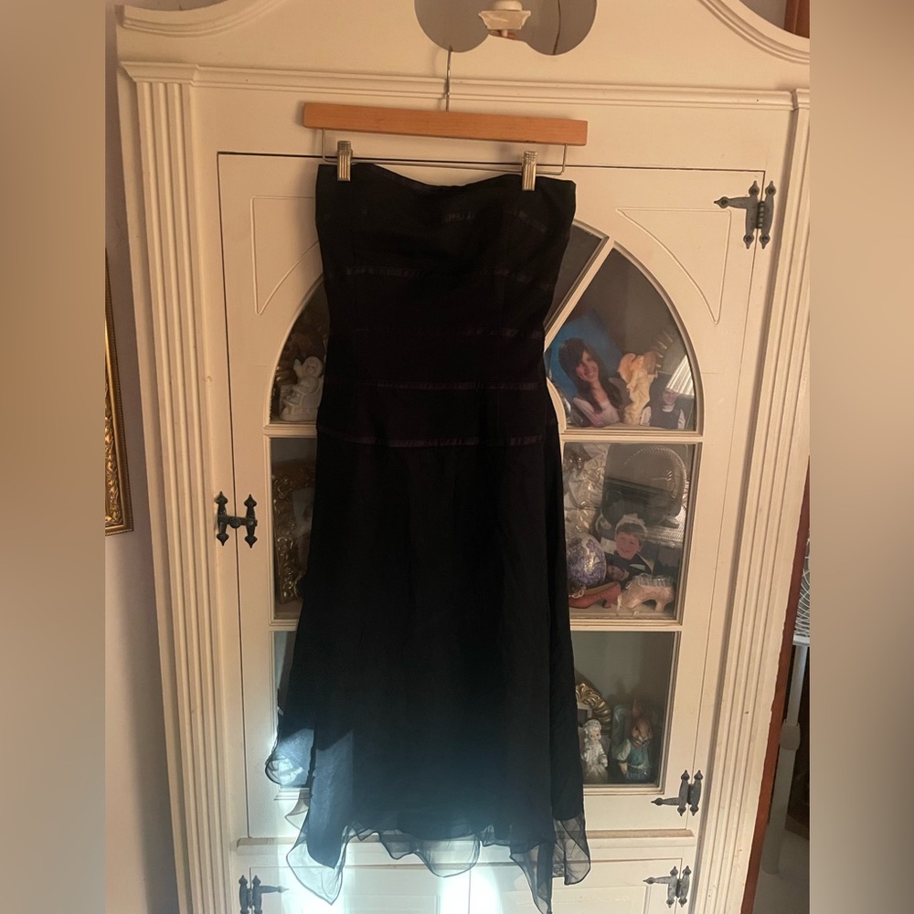 Black Silk Nina CanacciStrapless Black Silk Dress 12